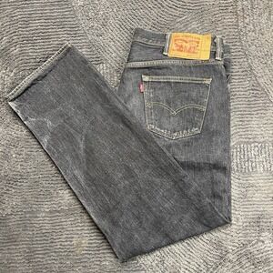 Levi's 501 Men's 36x30 Jeans Black Denim Button Fly Straight Leg